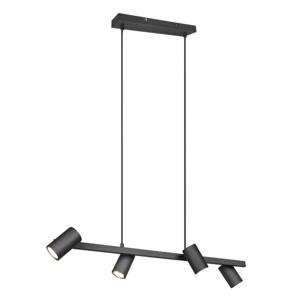 Wisząca tuba MARLEY 302400432 czarna 4xGU10 z regulacją do salonu