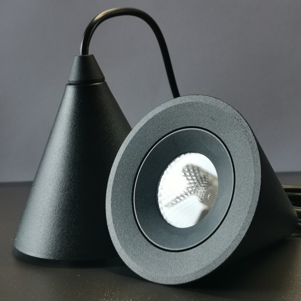 Lampa wisząca Bell 521003103 Elkim LED 5W 3000K stożek loft czarna