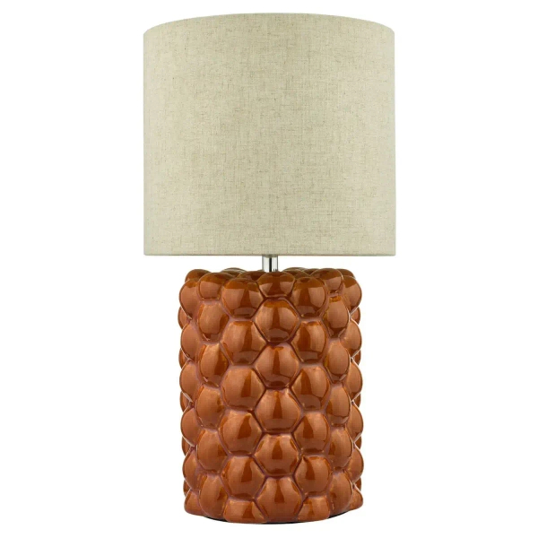 Ceramiczna nocna lampka Jayden JAY4211 tuba z abażurem pomarańczowa