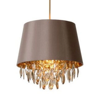 Zawieszana lampa do salonu Dolti 78368/30/41 Lucide kryształki szara