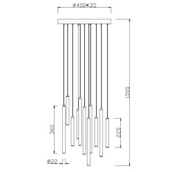 Zwieszana lampa salonowa TUBULAR 321691132 Trio LED 2,5W 3000K czarny