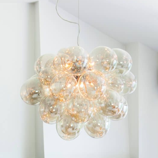 Bursztynowa lampa wisząca Gross 4200650-5503 By Rydens szklane kule