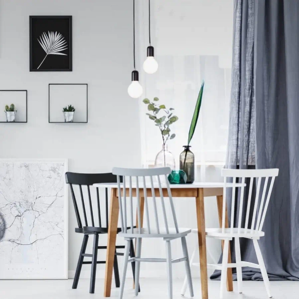 Minimalistyczna lampa wisząca 14108-B zwis żarówka do salonu czarny