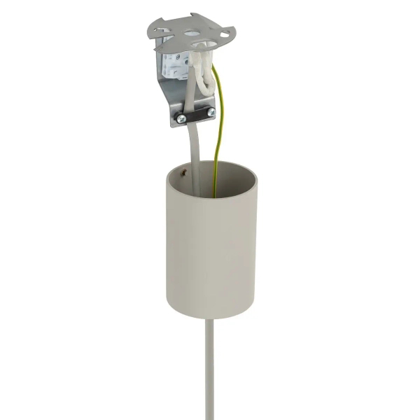 Abażurowa wisząca lampa CEDRO 11666 tkaninowa beżowa