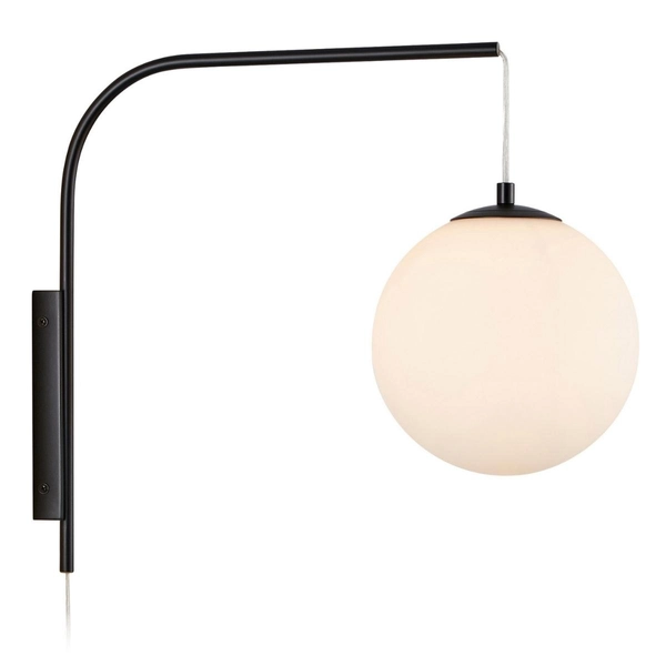 Kinkiet do salonu Dione 108420 Markslojd ball kula kulista biała czarna