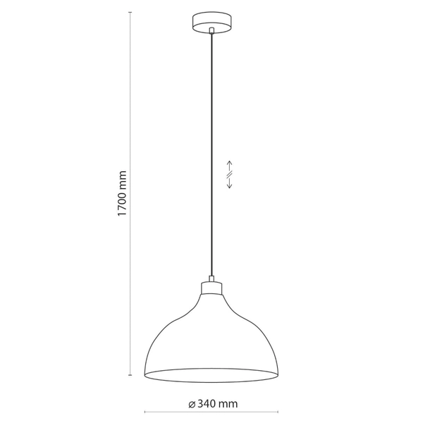 Rustykalna lampa wisząca Cap 2071 TK Lighting kopuła drewniana czarna