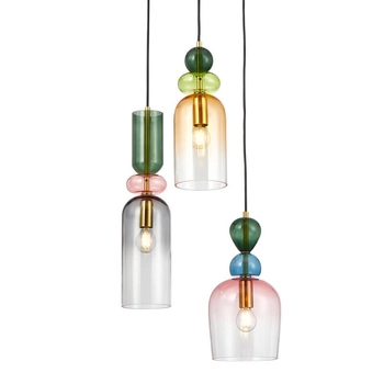 Lampa wisząca Manso PND-37462-3A-MC-GD potrójna multikolor
