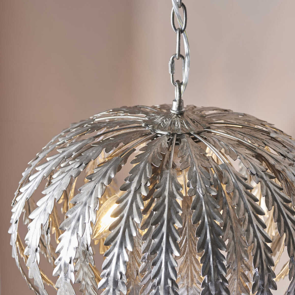 Designerska lampa wisząca do jadalni srebrna Delphine OUTLET