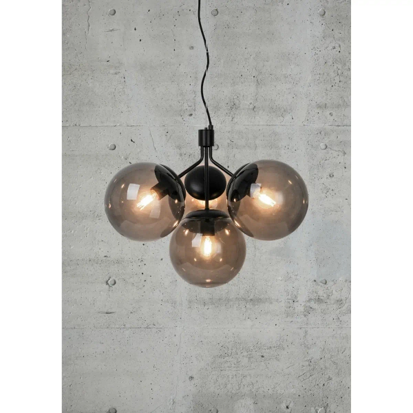 Molekułowa lampa wisząca do salonu IVONA 2112153003 czarny przydymiony