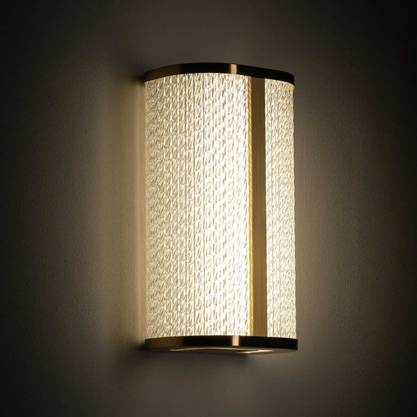 Szklany kinkiet Palmas 10730 LED 15W 4000K IP44 glamour mosiężny biały