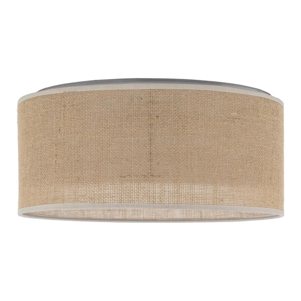 Okrągły plafon jutowy klosz Juta 5798 TK Lighting do salonu brązowy biały