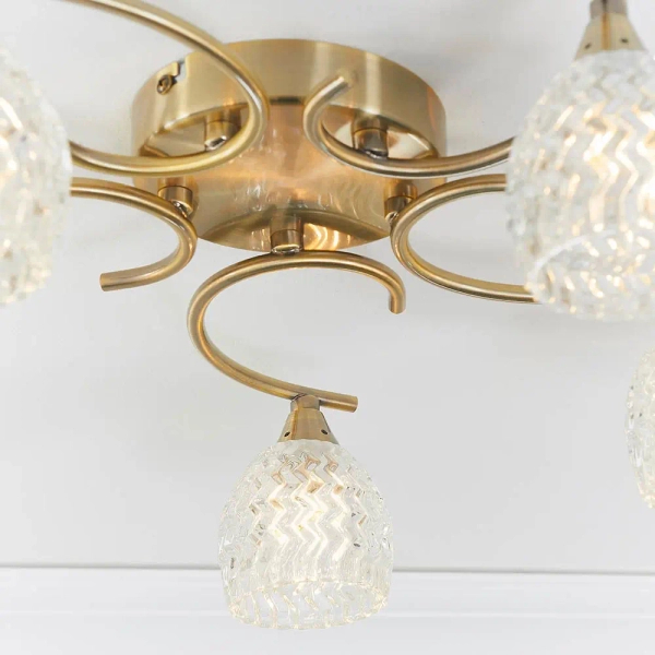 Szklana lampa sufitowa do salonu Boyer BOYER-5AB chromprzezroczysty
