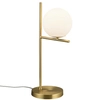 Stojąca LAMPA stołowa NYXIS DL108502000 Trio modernistyczna LAMPKA szklana kula mosiądz biała