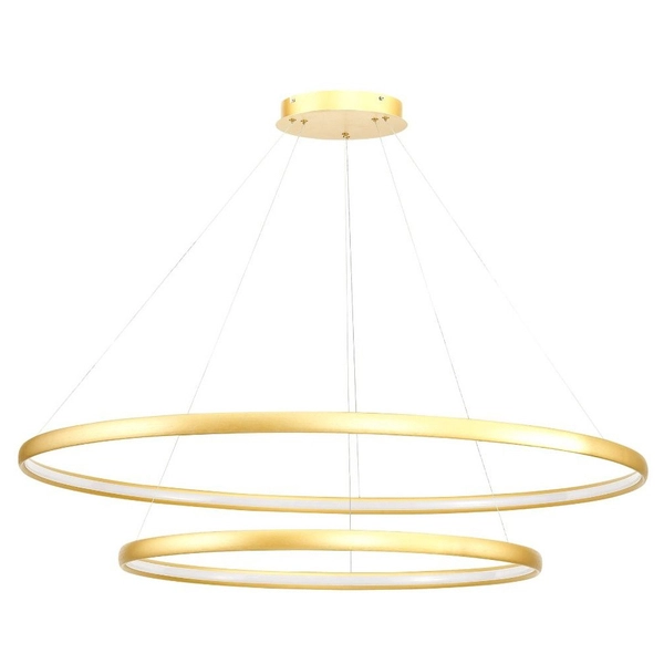 Wisząca lampa ledowa Carlo 65W 4000K złote ringi zwis nad łóżko