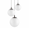 Potrójna lampa wisząca ALUR 11144320 Kaspa kule białe tytan szczotkowany