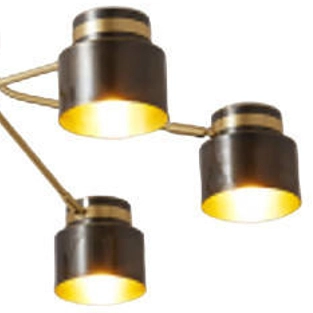 Lampa sufitowa CGVIENCH COPEL metalowa loftowa czarna mosiądz