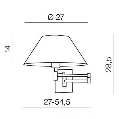 Lampa ścienna Trapezio AZ1542 LED 60W regulowany kinkiet abażurowy chrom