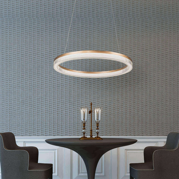 Lampa wisząca ring Midway LP-033/1P L GD Cristal Triangle LED 50W złota