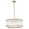 Glamour lampa wisząca Sergio okrągły zwis crystal do salonu złoty