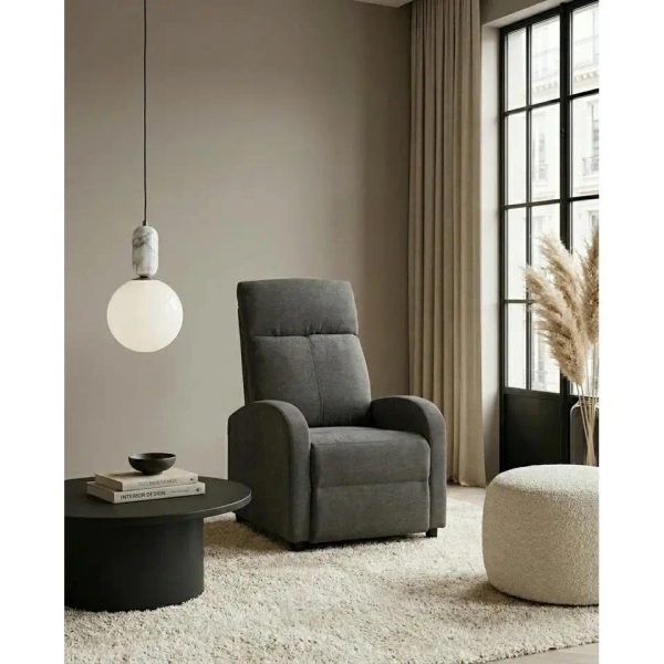 Fotel wypoczynkowy RELAX PREMIUM ciemnoszary KH1501100394 tkaninowy