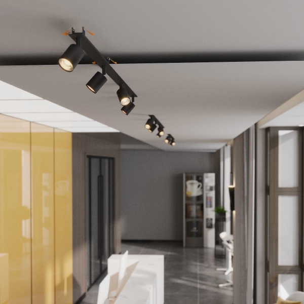 Podtynkowa lampa do przedpokoju Nex 10801 tubki na belce czarny