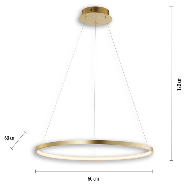 Lampa zwieszana Circle 11524-12 Just Light LED 33W 3000K ring złoty