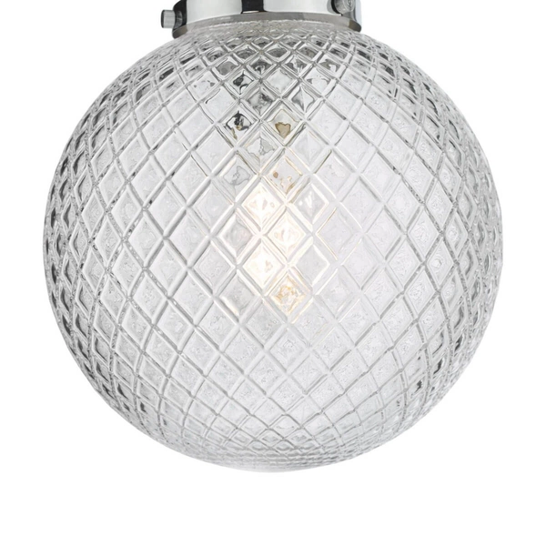 Kulista lampa ścienna Wayne WAY0150 szklana do łazienki IP44 chrom