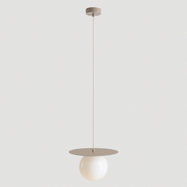 Metalowa lampa salonowa LOOP 1125G17_M Aldex wisząca kula beżowy