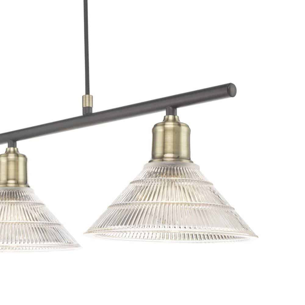 Potrójna lampa wisząca Boyd BOY0375 Dar Lighting nad stół mosiądz