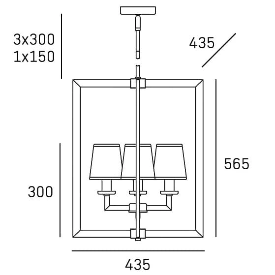 Lampa wisząca do salonu London p04021ch-bk Cosmolight metal tkanina srebrna czarna
