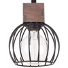 Plafon LAMPA sufitowa MILAN 31569 Sigma industrialna OPRAWA metalowa klatka druciana drewno brązowa