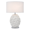 Stołowa lampka do sypialni Zachary ZAC412 glamour z abażurem biała