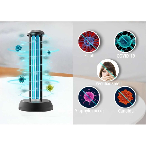 Antybakteryjna LAMPA stojąca MDECO AR-UV-DL-01 metalowa OPRAWA bakteriobójcza do dezynfekcji