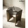 Nowoczesny stolik kawowy MANTA MM001501100396 czarny złoty szklany 50cm