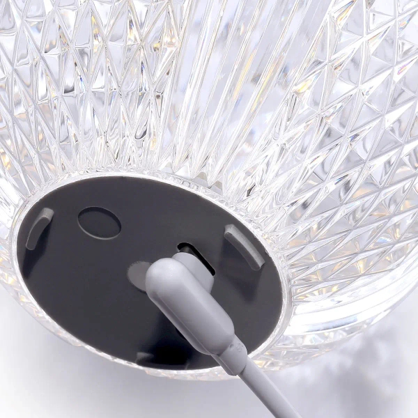 Szklana stołowa lampa Marni QN-MARNI-TL-S-NBR LED 12W 3000K kula mosiądz