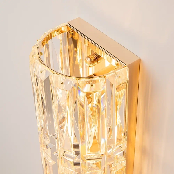 Kinkiet podłużny tuba Facet MOD094WL-03G Maytoni kryształowy złoty