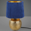 Stojąca LAMPA stołowa EUDORA DL012-50821 RL Light nocna LAMPKA abażurowa na biurko niebieska złota