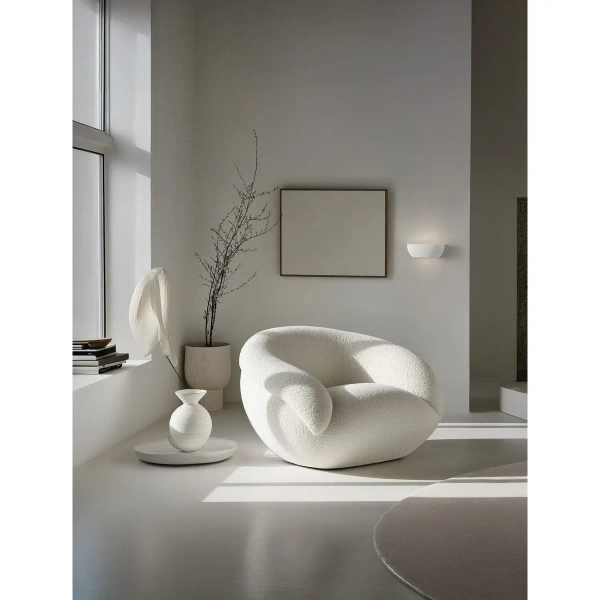 Gipsowa lampa ścienna BENAVIX LE45568 półokrągła biała