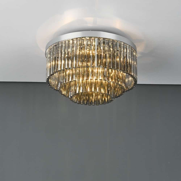 Plafon kryształowy Logan LOG5410 Dar Lighting glamour szkło dymione chrom