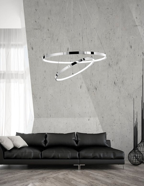 Sypialniana lampa wisząca Lobos nad łóżko LED 75W 3000K srebrna