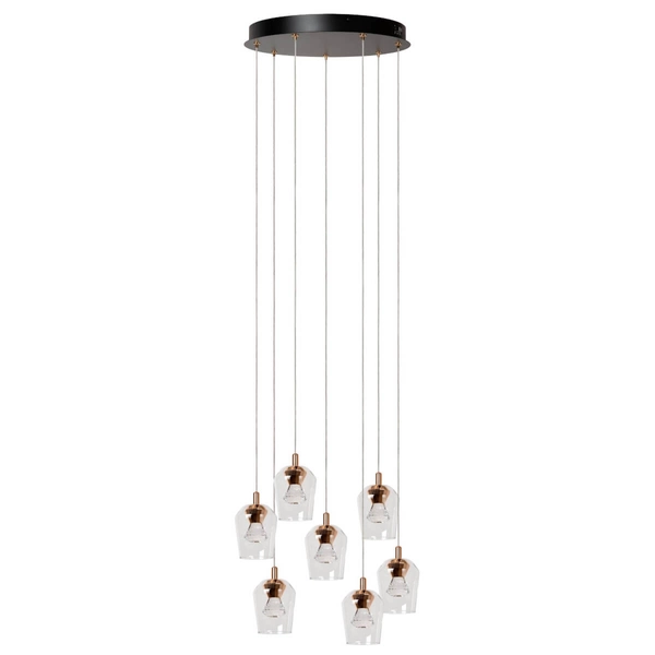 Lampa wisząca loftowa BERLIANE 00430/28/60 szklana czarna złota