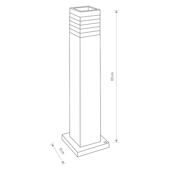 Zewnętrzna lampa stojąca OIR 9158 prostokątna tuba IP44 czarna