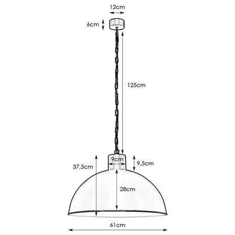 Industrialna LAMPA wisząca EKELUND 107735 Markslojd metalowa OPRAWA kopuła loftowy ZWIS na łańcuchu patyna