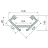 Narożny profil do taśm ledowych EKPR6511 Eko-light 1m podłużny srebrny