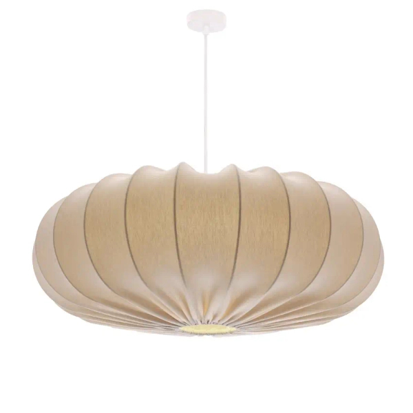 Skandynawska wisząca lampa nad stół 31-39231 regulowany tkanina beżowy