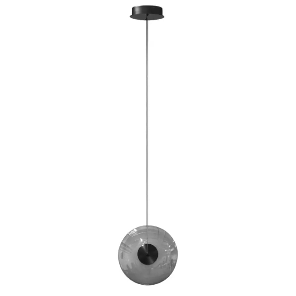Szklana lampa wisząca ANDORA przydymiona czarna LED 12W 3000K szklana barwa ciepła AZ6883