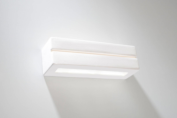 Kinkiet LAMPA ścienna SL.0231 ceramiczna OPRAWA prostokątna belka przyścienna biała