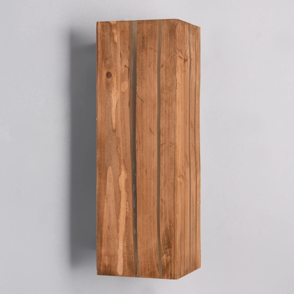 Drewniany kinkiet ścienny KARUNI 263300130 Trio podłużna kostka eco brązowy