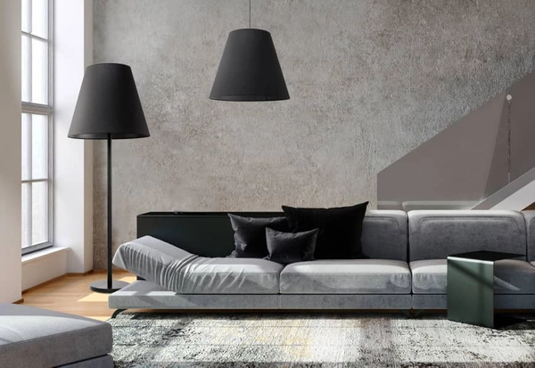 Wisząca lampa do salonu Moss 9737 Nowodvorski klasyczna z abażurem czarna