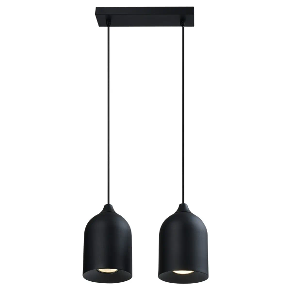 Podwójna wisząca lampa Nilo LP-0110/2L BK nad stół czarny